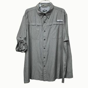 Habit Gray Plaid Button Down Fishing Shirt Solar Factor 40+ Vented Men’s XL